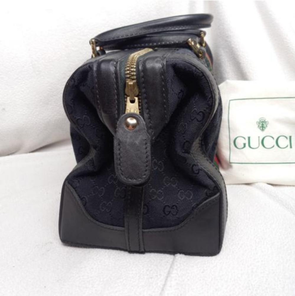 Authentic Vintage Gucci GG Monogram Supreme Sherry Web Ophidia Boston Doctor Bag - Picture 5 of 10
